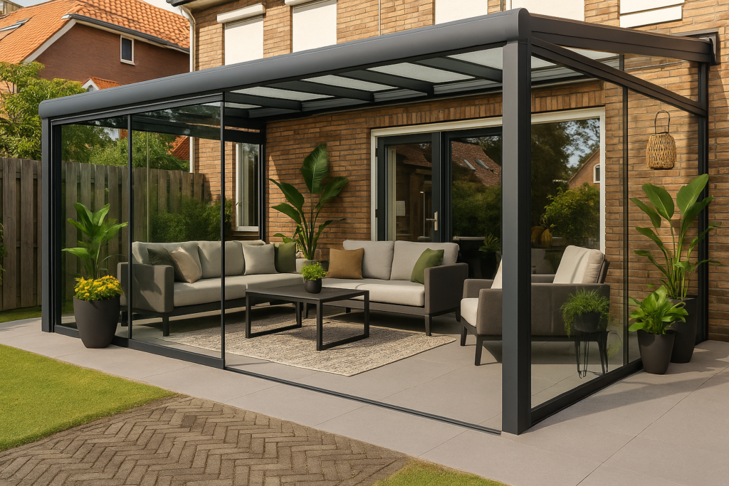 glazen schuifwand ontwerpen in 3d live configurator met technische specificaties