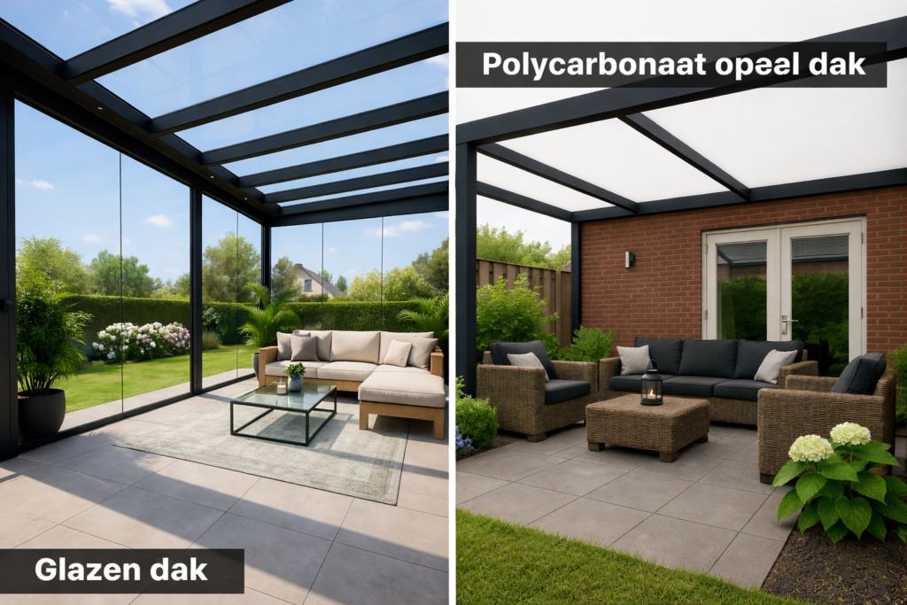 Afweging polycarbonaat dak of glas