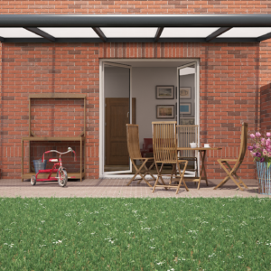 aluminium veranda 500x350 antraciet opaal dak led