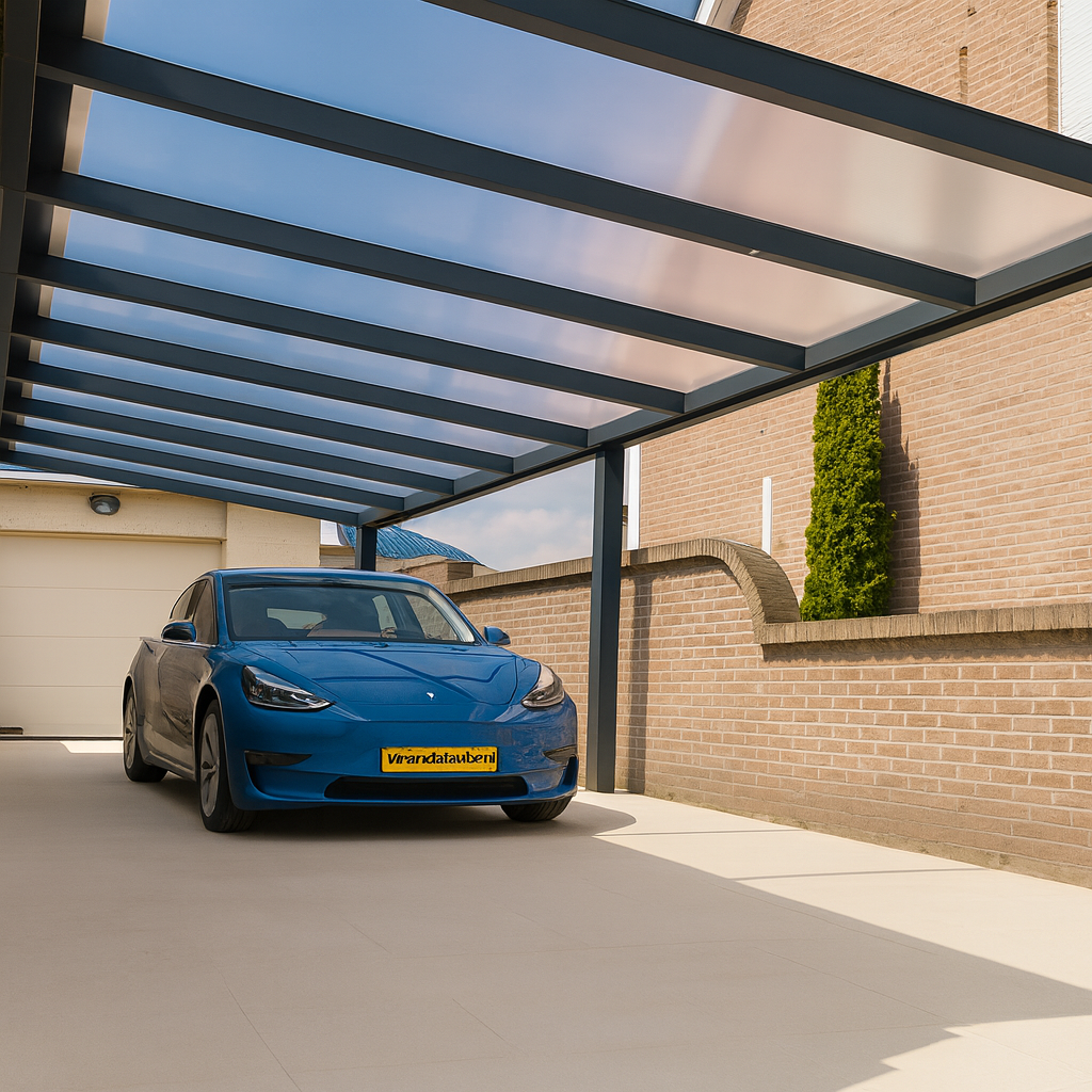 aluminium carport op maat antraciet modern design voor auto bescherming Verandadealer.nl